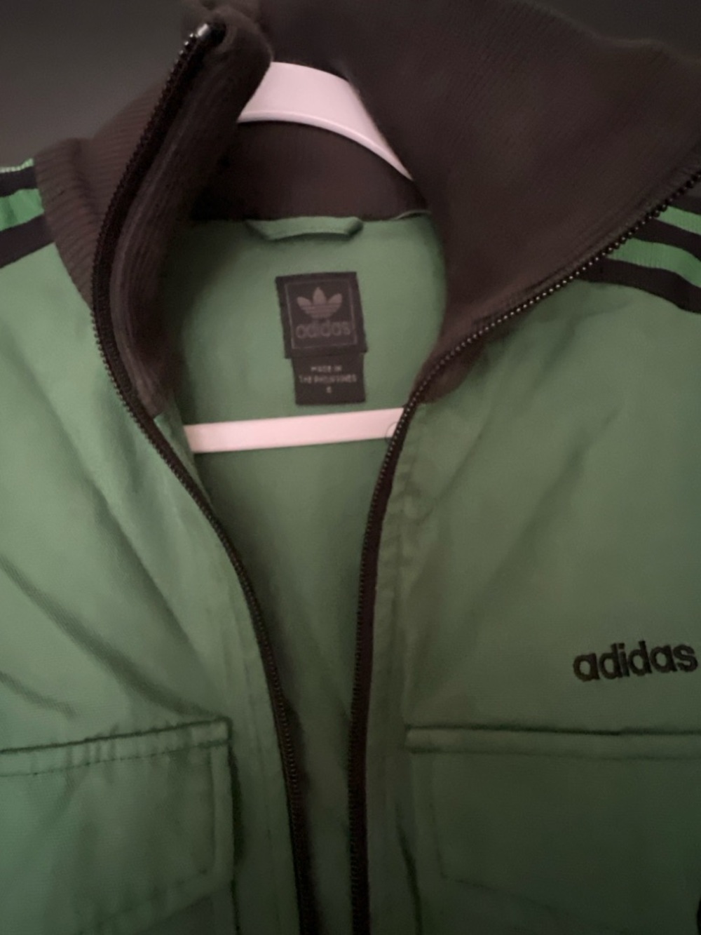 Espana 82 adidas Green Bomber-Style Track Jacket with Black Trim - Picture 5 of 10